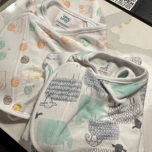Disney and Aden and Anais Sleep Sacks 0-3 - White, Green, Gray